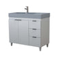 39 in. Single Sink Vanity in French Gray with Dark Gray Composite Granite Sink Top