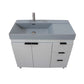 39 in. Single Sink Vanity in French Gray with Dark Gray Composite Granite Sink Top