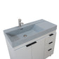 39 in. Single Sink Vanity in French Gray with Dark Gray Composite Granite Sink Top