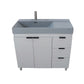 39 in. Single Sink Vanity in French Gray with Dark Gray Composite Granite Sink Top