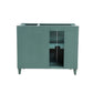 39 in. Single Sink Vanity in Hunter Green with Light Gray Composite Granite Top