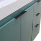 39 in. Single Sink Vanity in Hunter Green with Light Gray Composite Granite Top