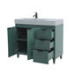 39 in. Single Sink Vanity in Hunter Green with Dark Gray Composite Granite Top