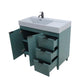 39 in. Single Sink Vanity in Hunter Green with Dark Gray Composite Granite Top