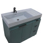 39 in. Single Sink Vanity in Hunter Green with Dark Gray Composite Granite Top