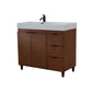 39 in. Single Sink Vanity in Walnut with Light Gray Composite Granite Top