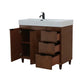 39 in. Single Sink Vanity in Walnut with Light Gray Composite Granite Top