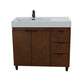 39 in. Single Sink Vanity in Walnut with Light Gray Composite Granite Top