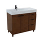 39 in. Single Sink Vanity in Walnut with Light Gray Composite Granite Top