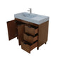 39 in. Single Sink Vanity in Walnut with Dark Gray Composite Granite Top