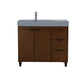 39 in. Single Sink Vanity in Walnut with Dark Gray Composite Granite Top