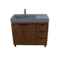 39 in. Single Sink Vanity in Walnut with Dark Gray Composite Granite Top