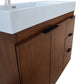 39 in. Single Sink Vanity in Walnut with Light Gray Composite Granite Top