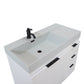 39 in. Single Sink Vanity in White with Light Gray Composite Granite Top