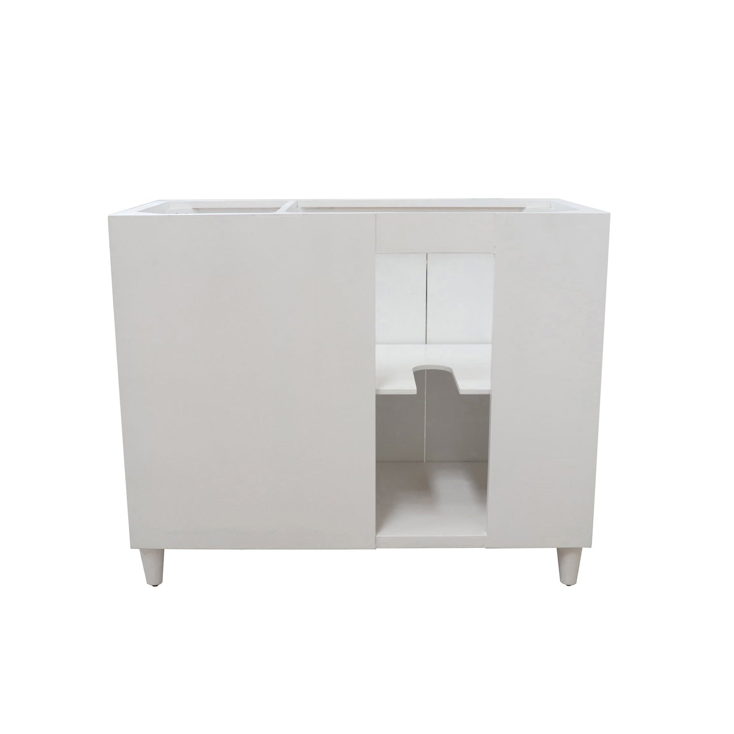 39 in. Single Sink Vanity in White with Light Gray Composite Granite Top