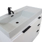 39 in. Single Sink Vanity in White with Light Gray Composite Granite Top