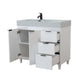 39 in. Single Sink Vanity in White with Light Gray Composite Granite Top