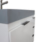 39 in. Single Sink Vanity in White with Dark Gray Composite Granite Top