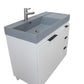 39 in. Single Sink Vanity in White with Dark Gray Composite Granite Top