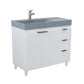 39 in. Single Sink Vanity in White with Dark Gray Composite Granite Top