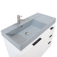 39 in. Single Sink Vanity in White with Dark Gray Composite Granite Top