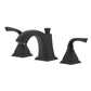 Kaden Double Handle Matte Black Widespread Bathroom Faucet with Drain Assembly with Overflow