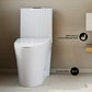 St. Tropez One-Piece Elongated Toilet Vortex Dual-Flush 1.1/1.6 gpf in glossy white with Black Hardware