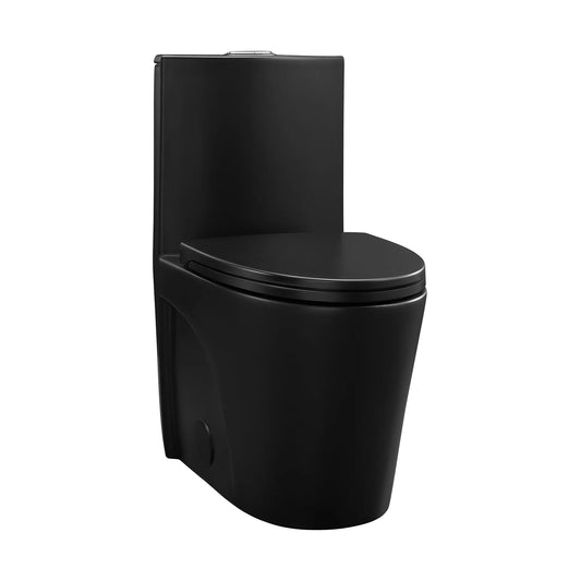 St. Tropez One-Piece Elongated Toilet Vortex Dual-Flush 1.1/1.6 gpf Matte Black