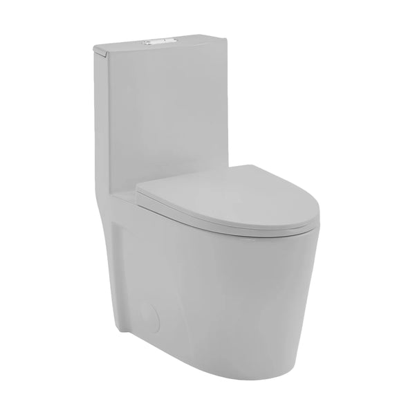 St. Tropez One-Piece Elongated Toilet Vortex Dual-Flush 1.1/1.6 gpf Matte Grey