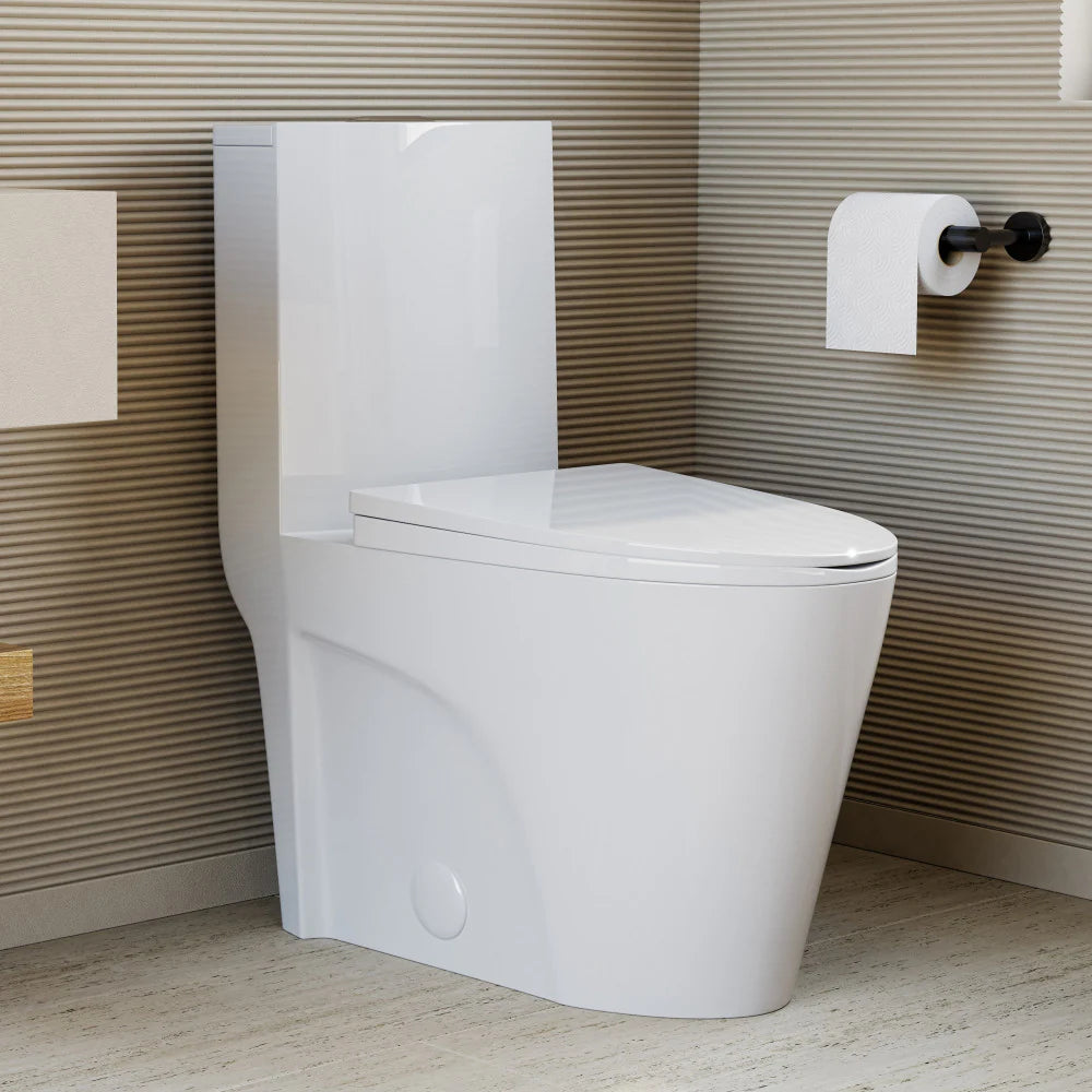 St. Tropez One-Piece Elongated Toilet Vortex Dual-Flush 1.1/1.6 gpf Matte White