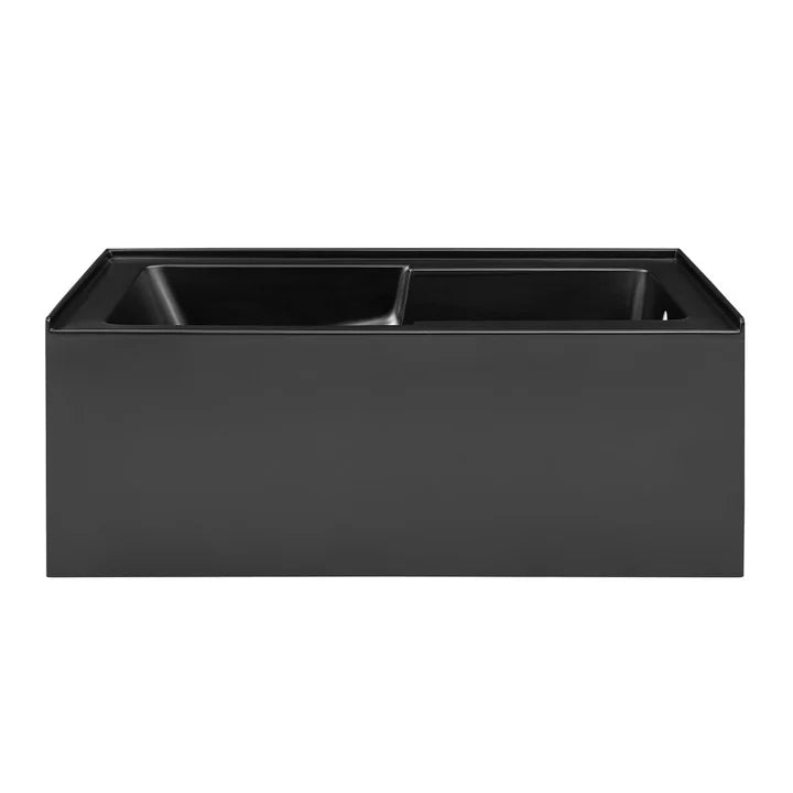 Voltaire 60" x 32" Left-Hand Drain Alcove Bathtub with Apron in Matte Black