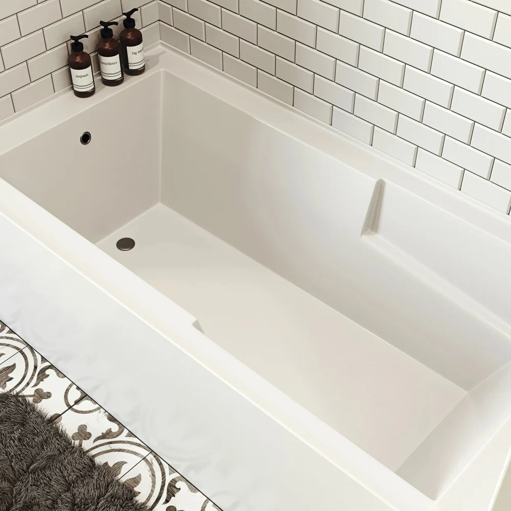 Voltaire 72" x 36" Right-Hand Drain Alcove Bathtub with Apron and Armrest