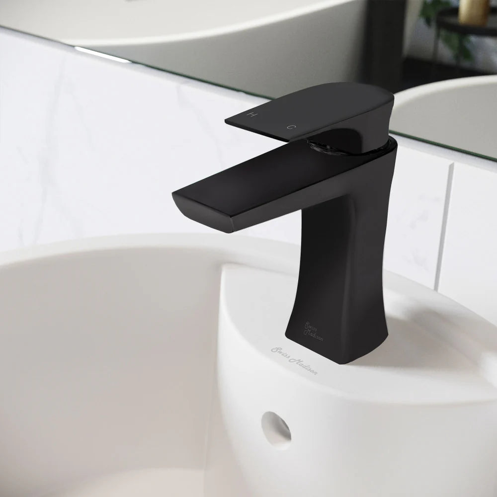 Monaco Single Hole, Single-Handle, Bathroom Faucet in Matte Black