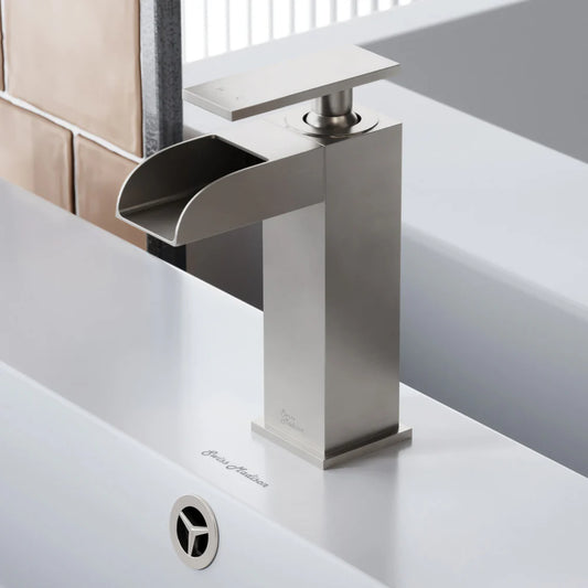 Concorde Single Hole, Single-Handle, Waterfall Bathroom Faucet in Brushed Nickel