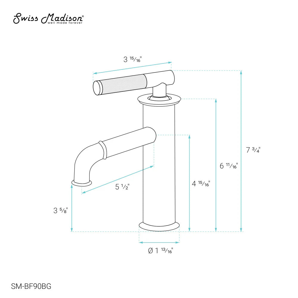 Avallon Single Hole, Single-Handle Sleek, Bathroom Faucet in Matte White