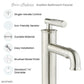 Avallon Single Hole, Single-Handle Sleek, Bathroom Faucet in Brushed Nickel