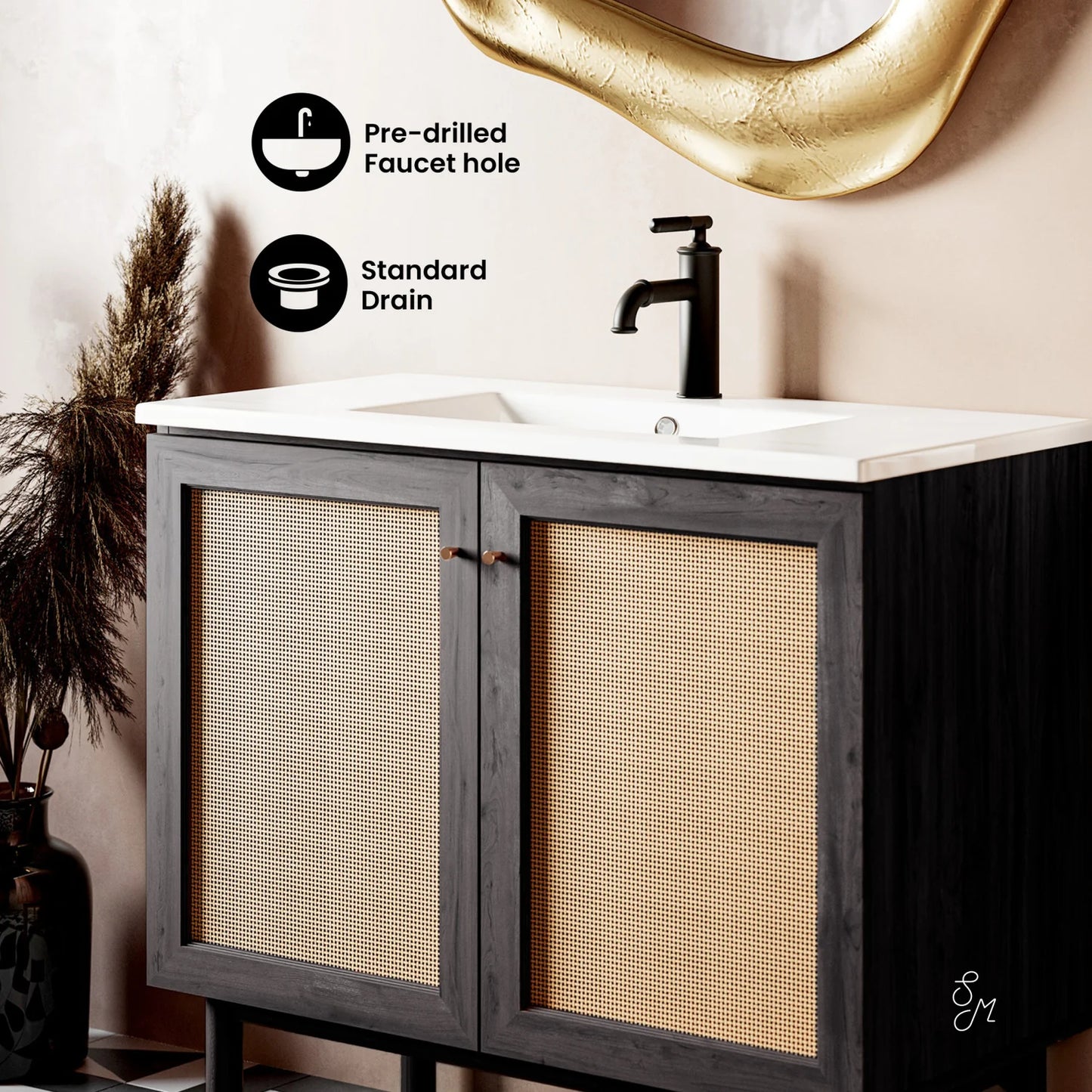 Classe 36" Bathroom Vanity in Black