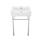 Claire 24 Ceramic Console Sink White Basin Chrome Legs