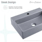 Claire 20" Rectangle Ceramic Vessel Sink in Matte Grey