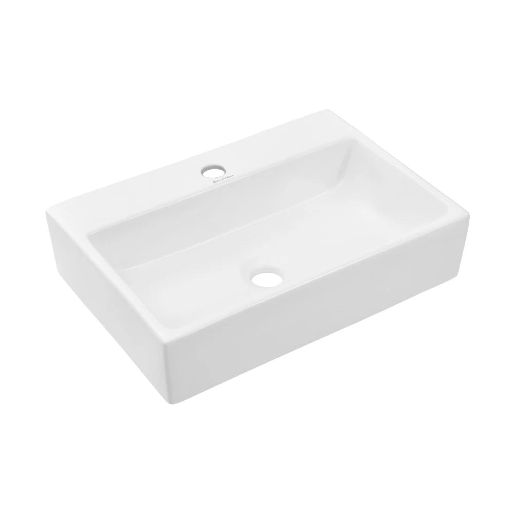 Claire 20 Rectangle Ceramic Vessel Sink, Matte White