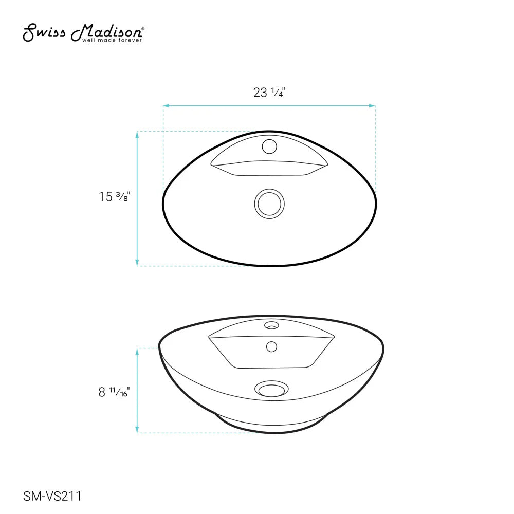 Ivy 23 Oval Ceramic Vessel Sink