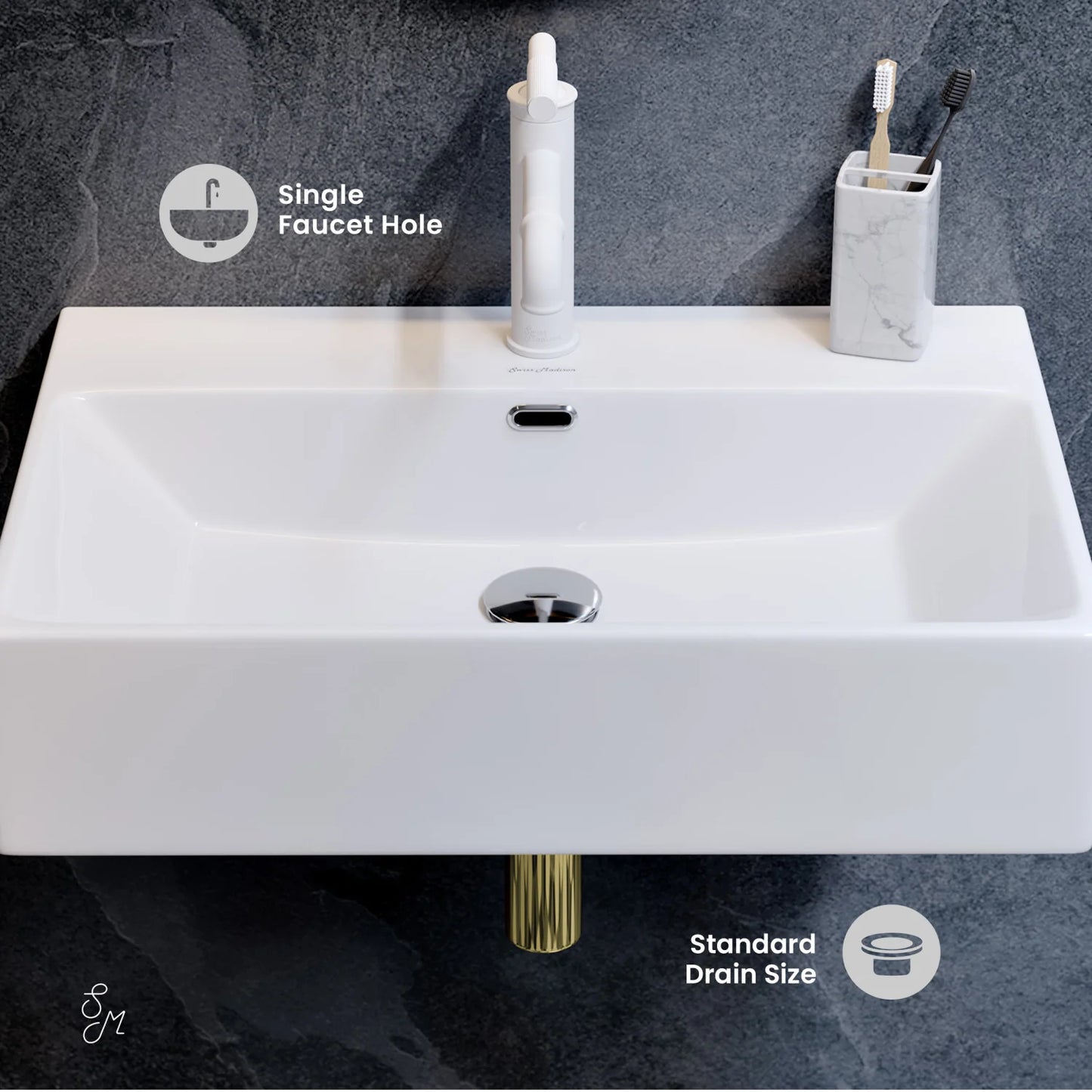 Claire 24" Rectangle Wall-Mount Bathroom Sink