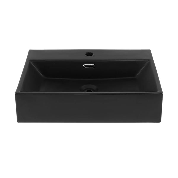 Claire 24 Rectangle Wall-Mount Bathroom Sink in Matte Black