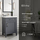 EVIVA Garci 24 Inch Transitional Dark Grey Style Bathroom Vanity with Porcelain Top