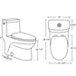 ADA COMPLIANT ONE PIECE OVAL TOILET WITH SOFT CLOSING SEAT AND SIDE FLUSH HEIGHT 27 4/5"