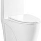 ONE PIECE OVAL TOILET WITH SOFT CLOSING SEAT AND DUAL FLUSH HEIGHT 30 9/10"